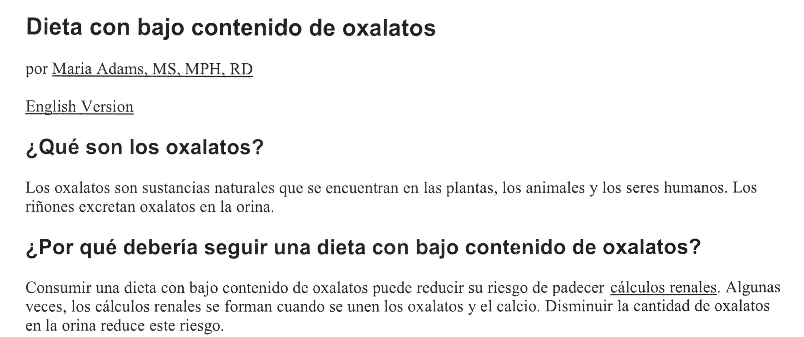 Dieta-par-el-calculo-renal-screenshot Dieta con bajo contenido de oxalatos